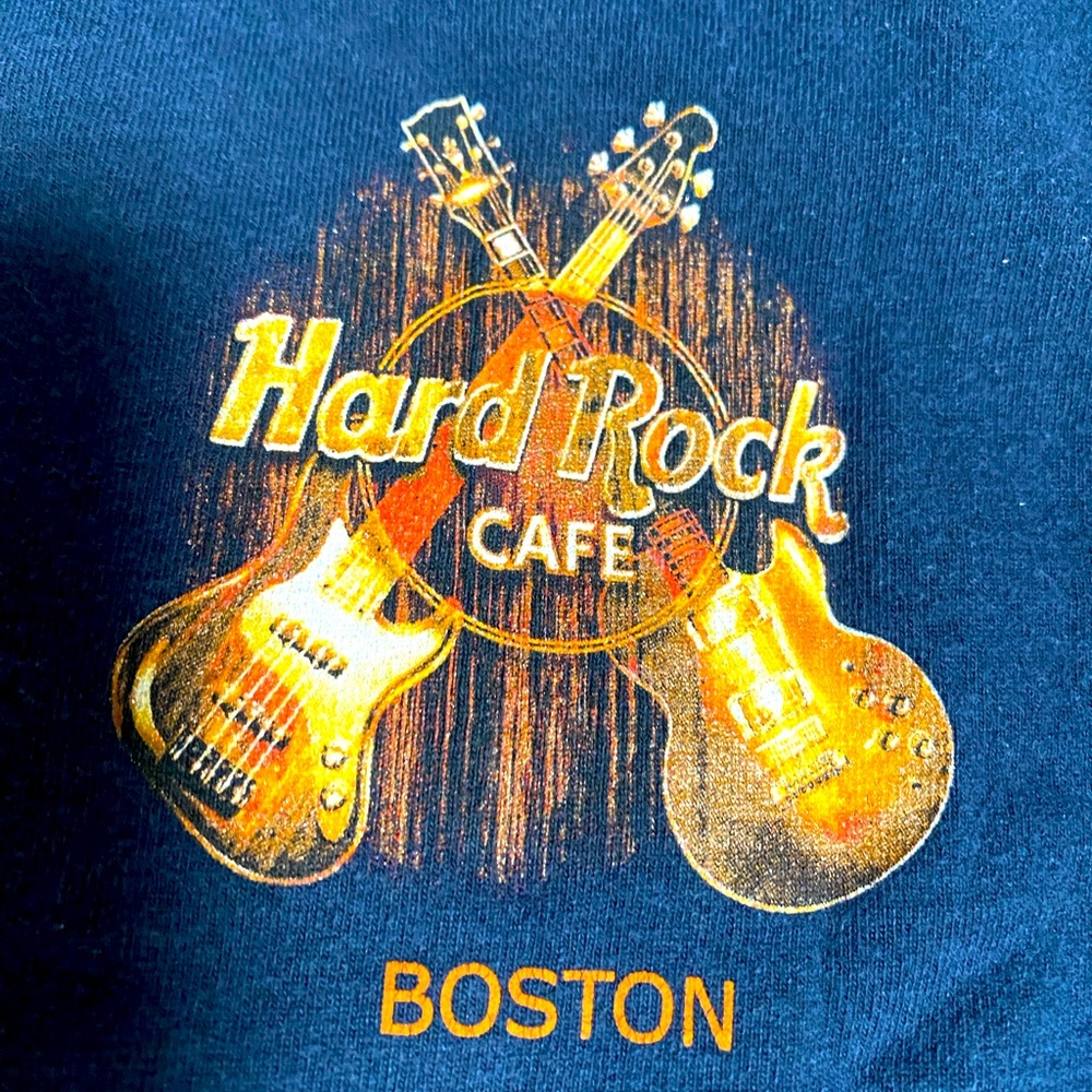 Authentic Hard Rock Cafe Boston Y2K Save The Planet Black Graphic T-Shirt Size S